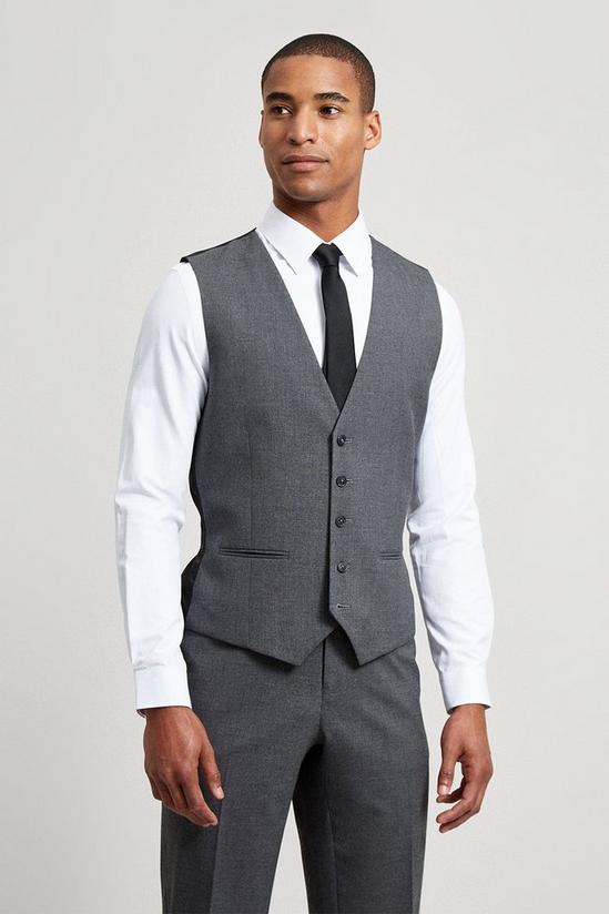 Burton Tailored Fit Light Grey Essential Waistcoat 1