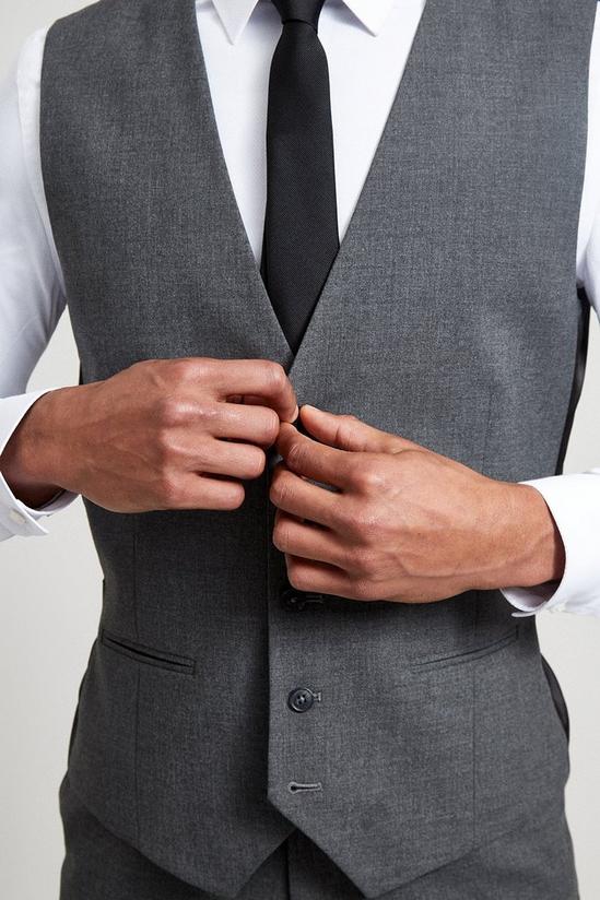 Burton Tailored Fit Light Grey Essential Waistcoat 4