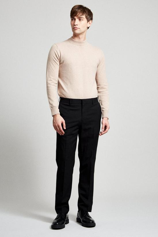 Burton Tailored Fit Black Essential Trouser 1