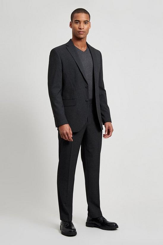 Burton Tailored Fit Charcoal Essential Trousers 1