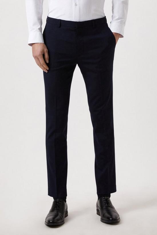 Burton Skinny Fit Navy Essential Trousers 1