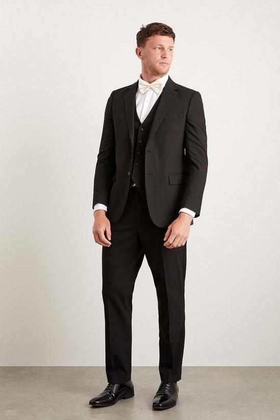Burton Tailored Fit Black Essential Suit Trousers 1