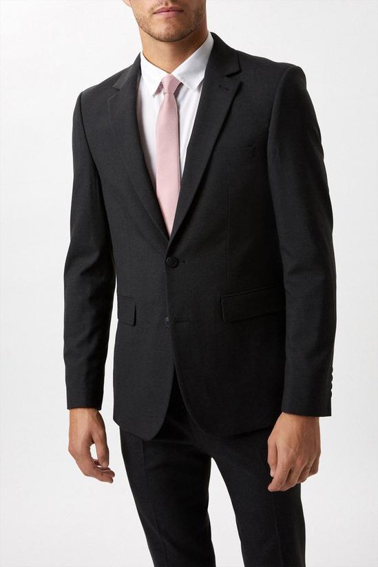 Burton Skinny Fit Charcoal Essential Suit Jacket 2