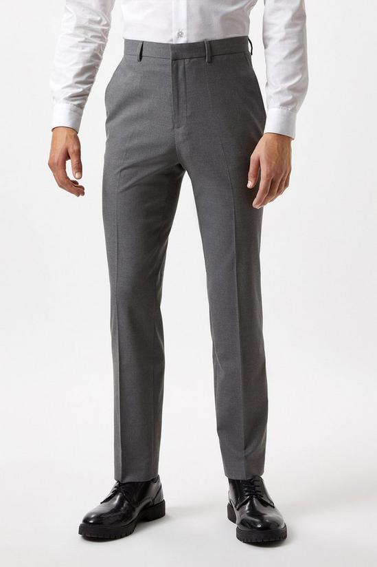 Burton Skinny Fit Light Grey Essential Suit Trousers 1