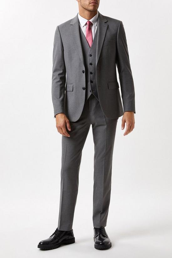 Burton Skinny Fit Light Grey Essential Suit Trousers 2