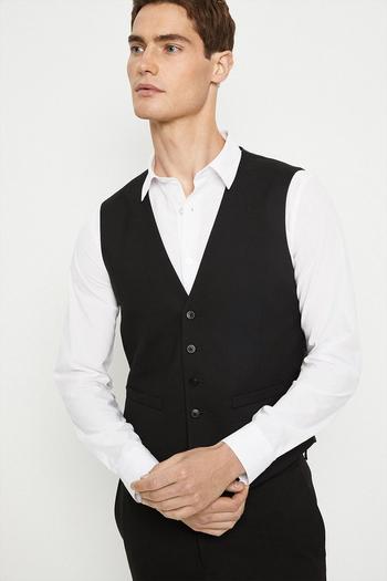 Related Product Tailored Fit Black Essential Waistcoat