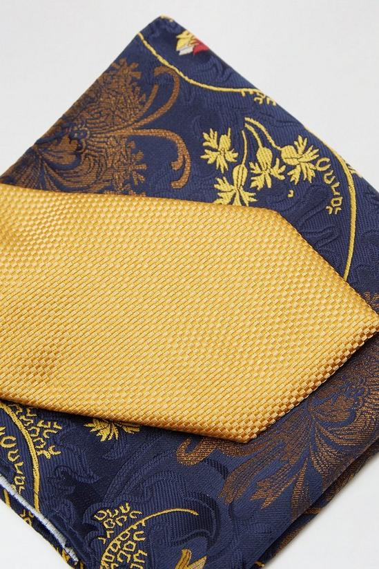 Burton Mustard Texture Tie And Floral Square 3