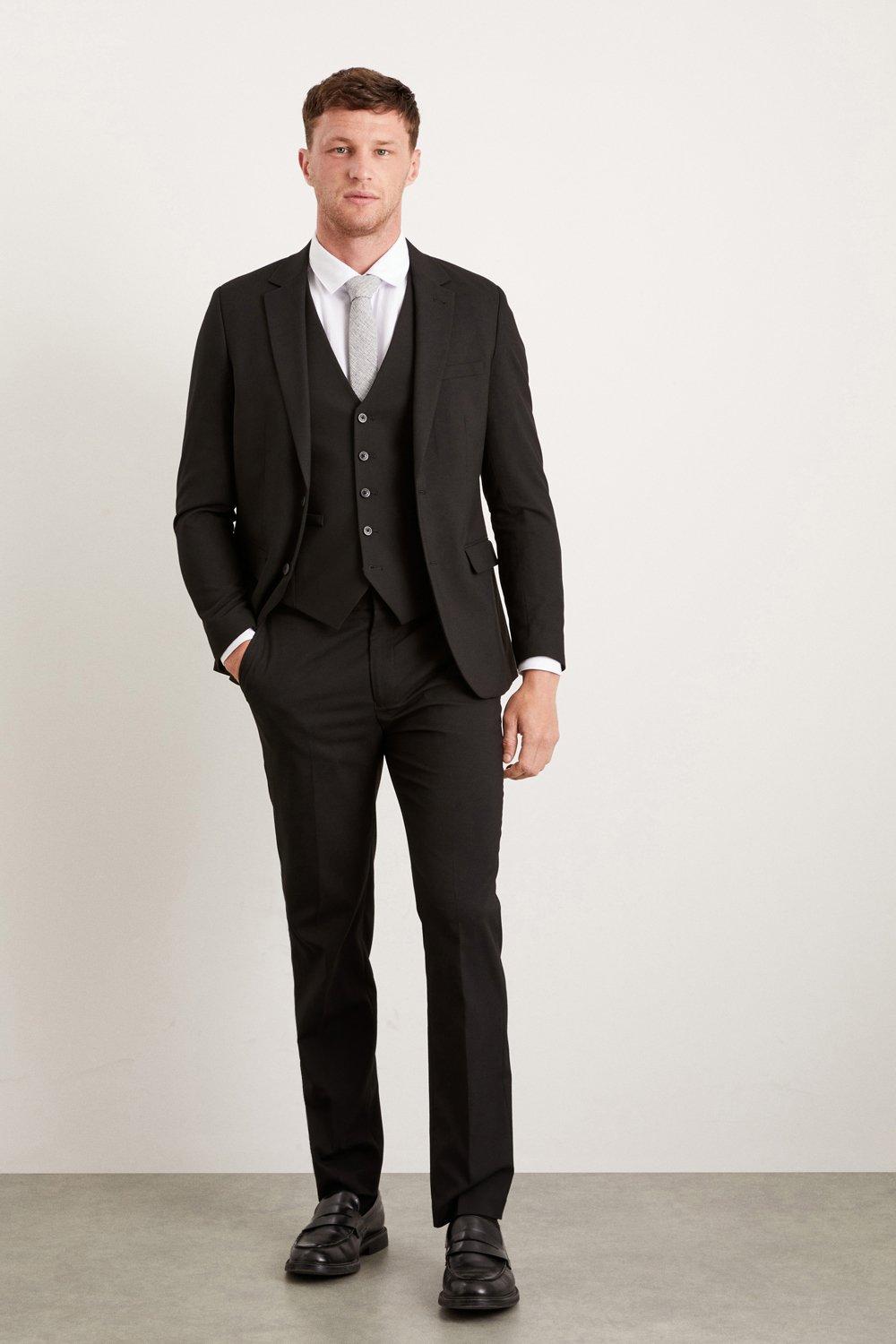 Suits, Slim Fit Black Essential Suit Trousers