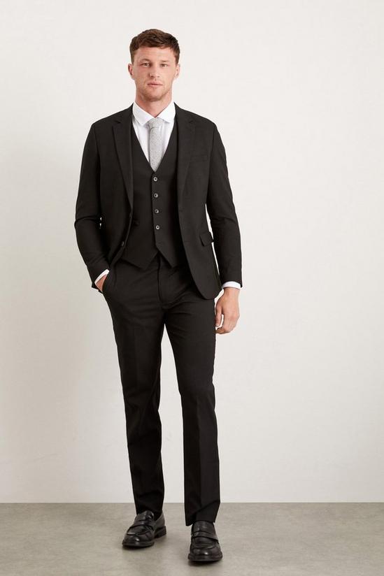 Burton Slim Fit Black Essential Suit Trousers 1