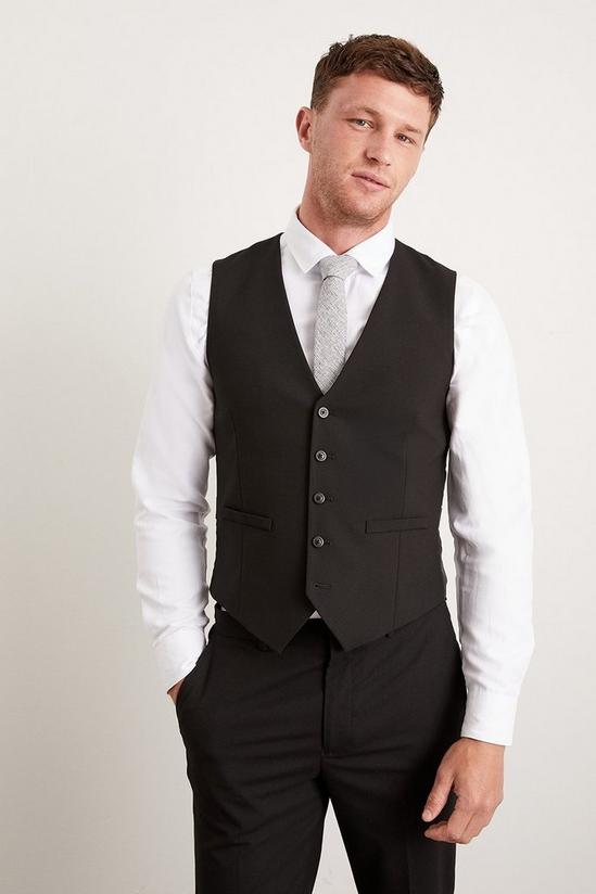 Burton Slim Fit Black Essential Waistcoat 1