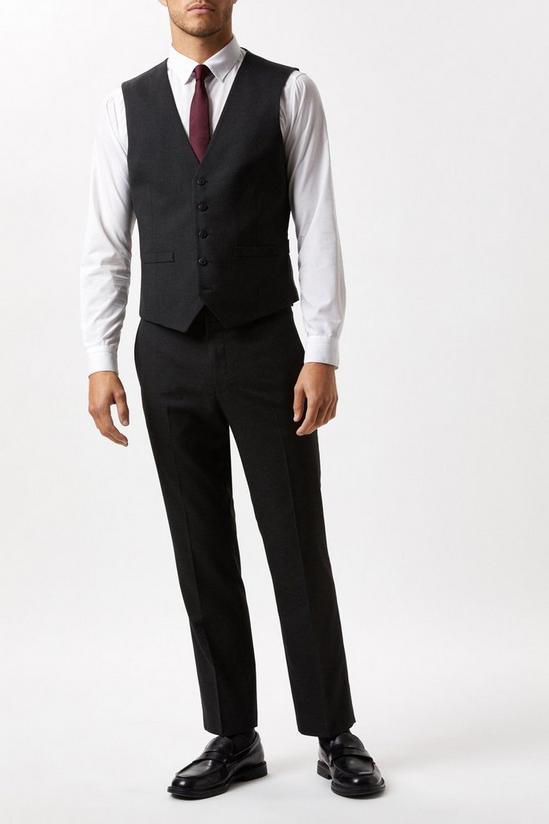Burton Tailored Fit Charcoal Essential Suit Waistcoat 2