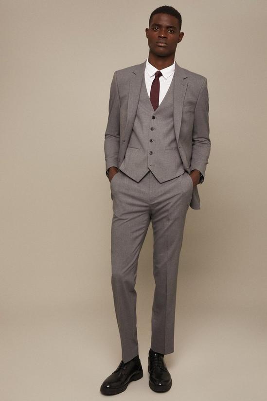 Burton Tailored Fit Light Grey Essential Suit Waistcoat 2