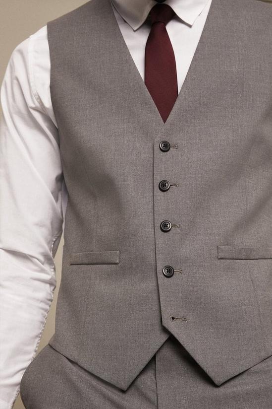 Burton Tailored Fit Light Grey Essential Suit Waistcoat 5