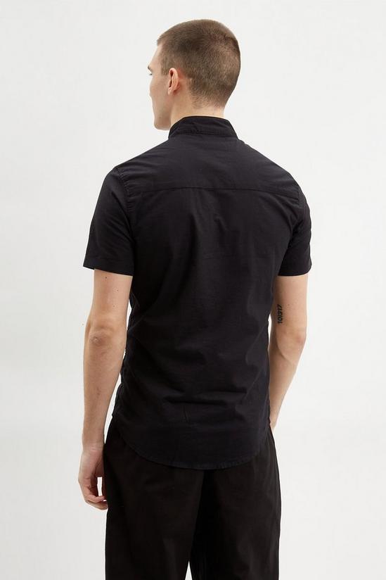 Burton Short Sleeve Skinny Fit Grandad Collar Shirt 3