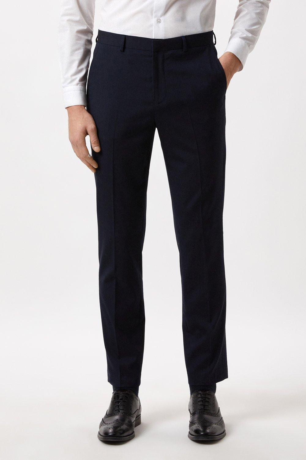 Mens Tailored Fit Navy Essential Suit Trousers