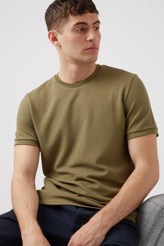 Burton Khaki Textured T-shirt 1