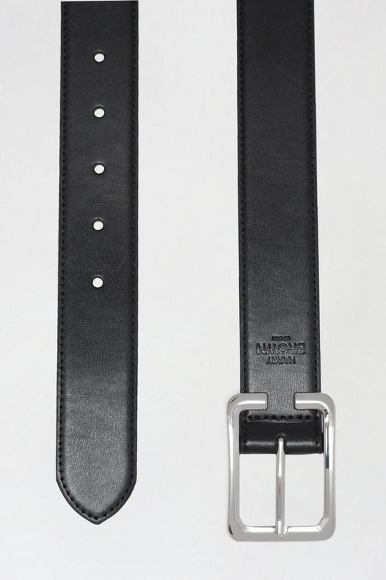 Burton Black Square Buckle Leather Belt 3