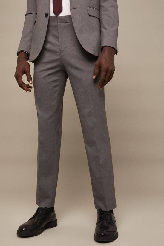 Burton Tailored Fit Light Grey Essential Suit Trousers 2