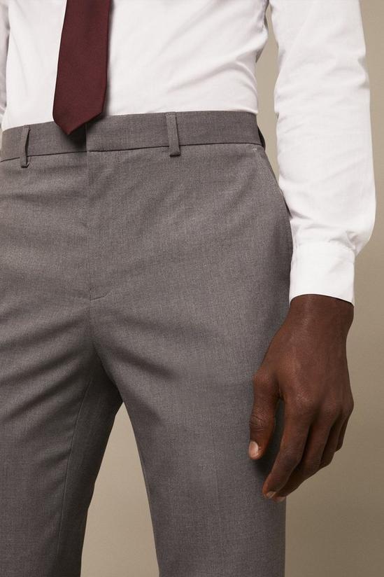Burton Tailored Fit Light Grey Essential Suit Trousers 4
