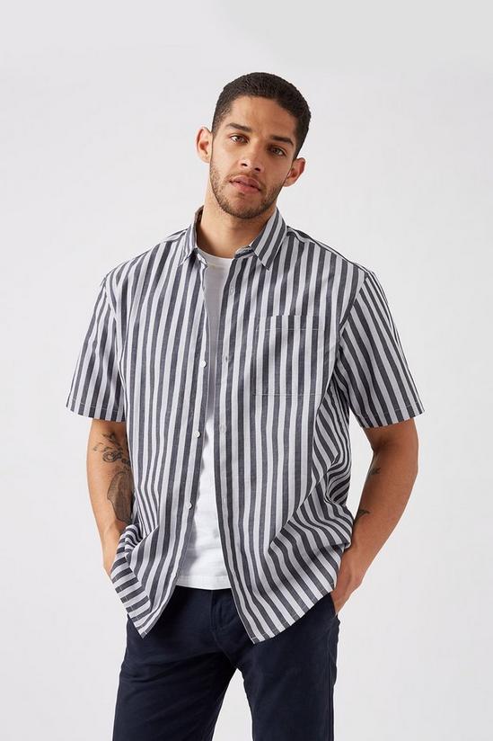 Burton Oversized Black And White Stripe Shirt 1