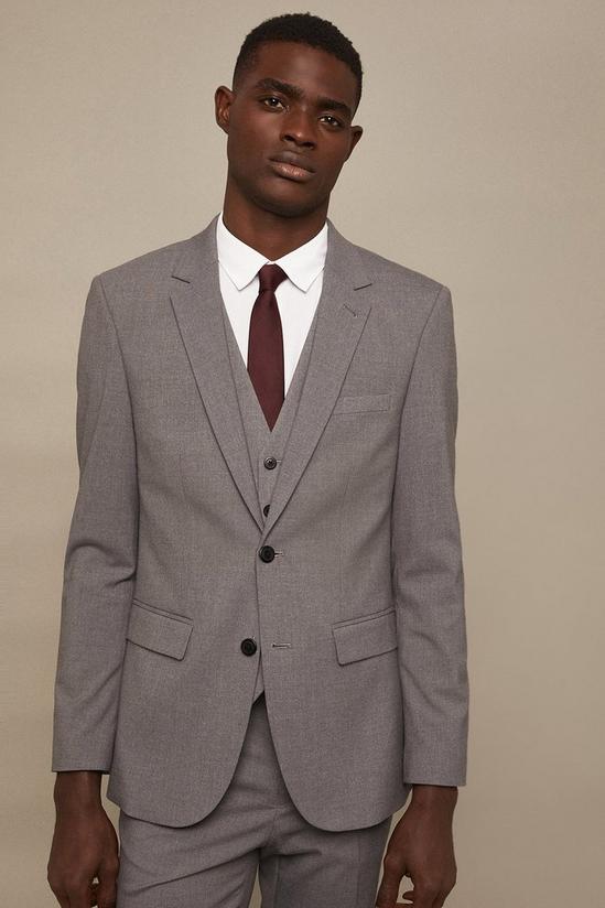 Suits | Tailored Fit Light Grey Essential Suit Jacket | Burton