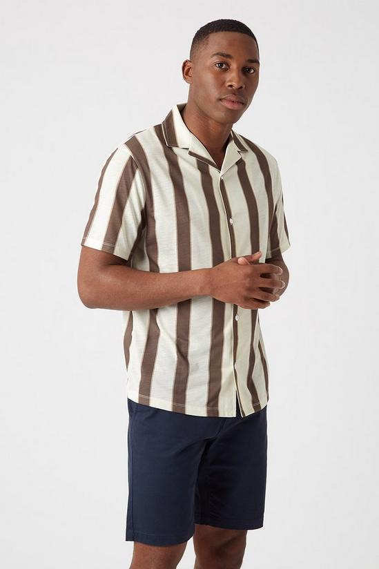 Burton Tan Wide Stripe Shirt 1