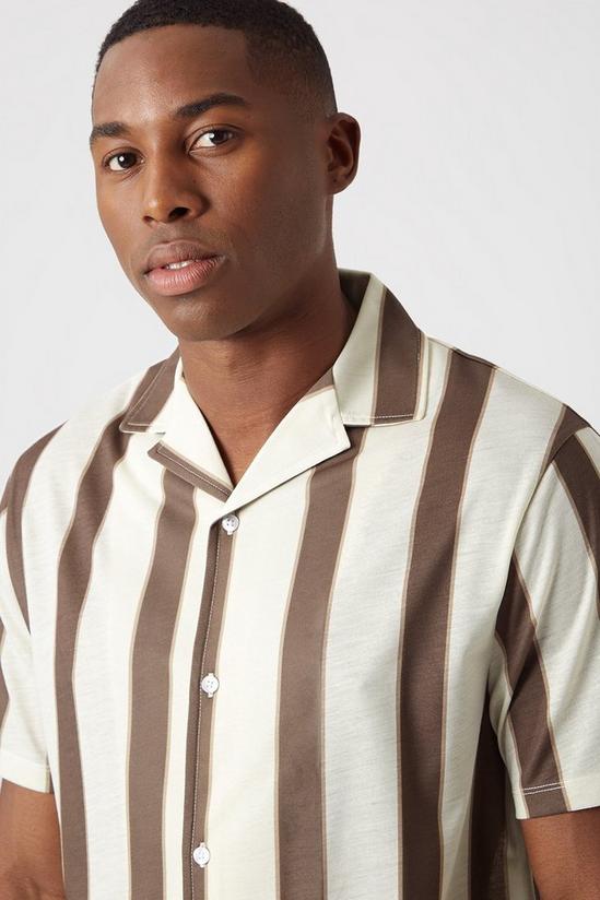Burton Tan Wide Stripe Shirt 4