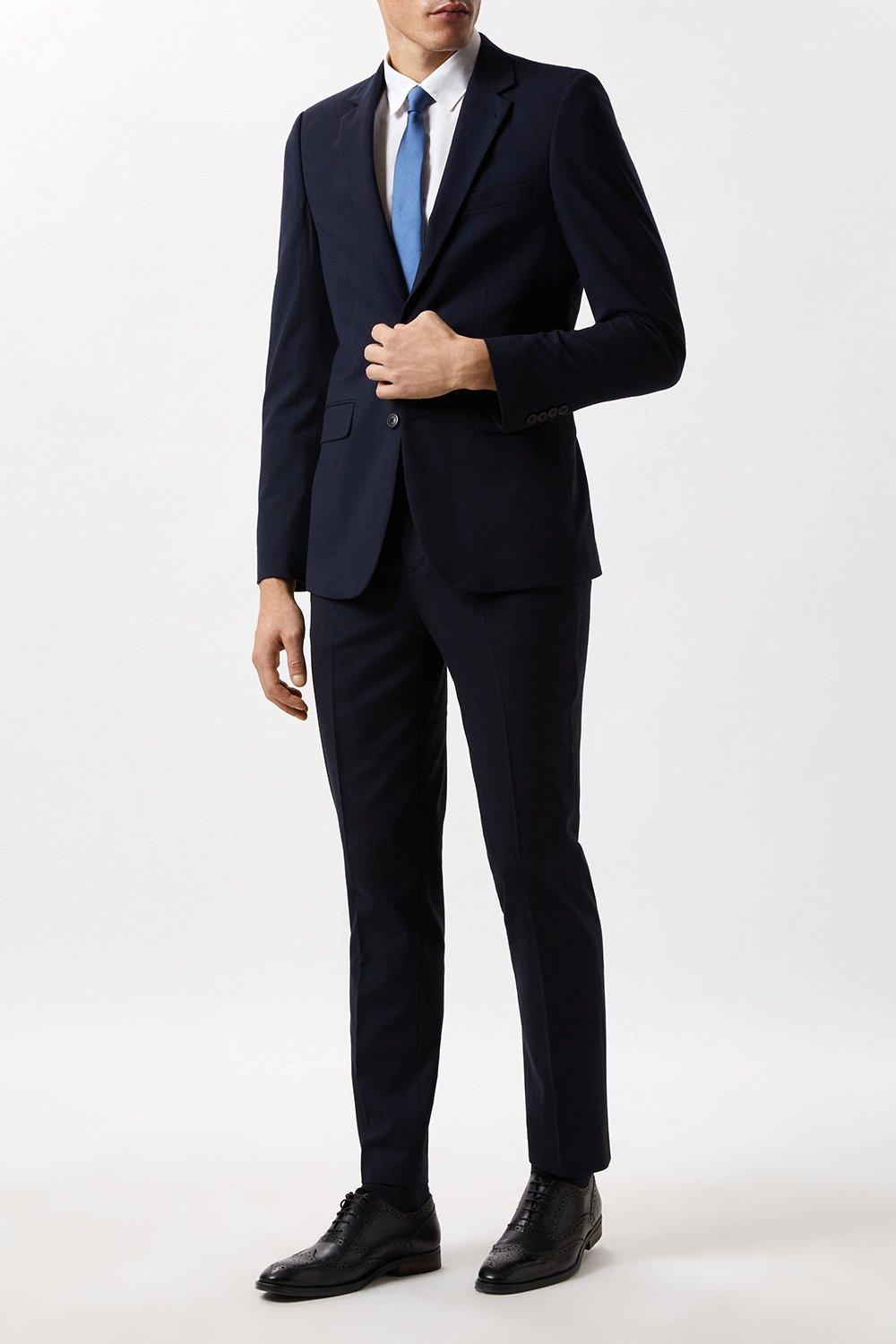Mens Tailored Fit Navy Essential Jacket