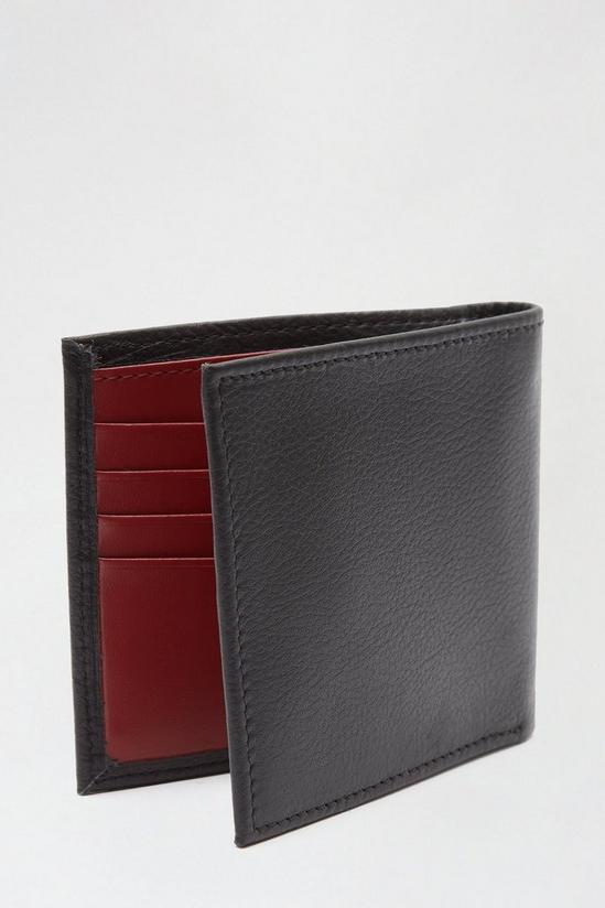 Burton Ben Sherman Black Red Leather Contrast Bifold 3