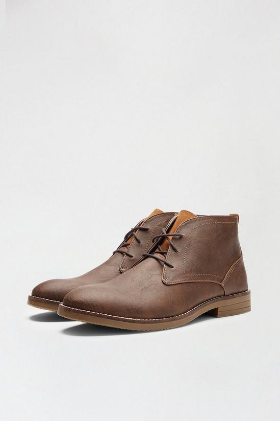 Burton Tan Leather Look Chukka Boots 2