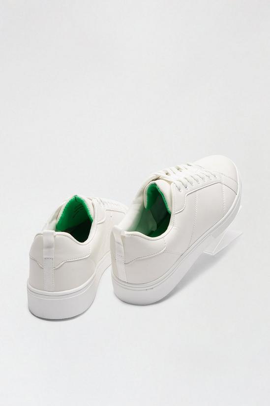 Burton White Leather Look Trainers 4
