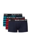 Burton 3 Pack Red And Green Bold Stripe Hipster Trunks thumbnail 1