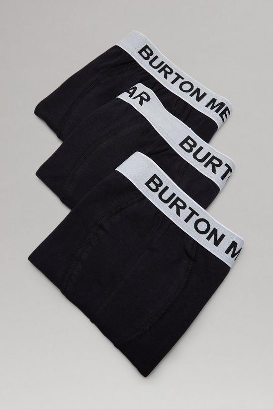 Burton 3 Pack Black Trunks With White Waistband 3