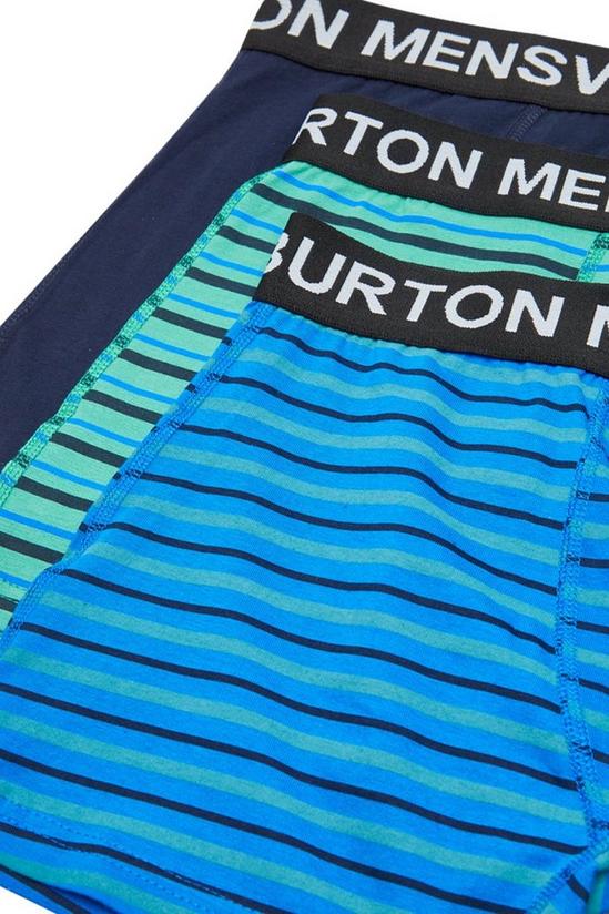 Burton 3 Pack Grey And Blue Double Stripe Trunks 2