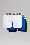 Burton 3 Pack Blue And Navy With Bright Waistband Trunks thumbnail 1