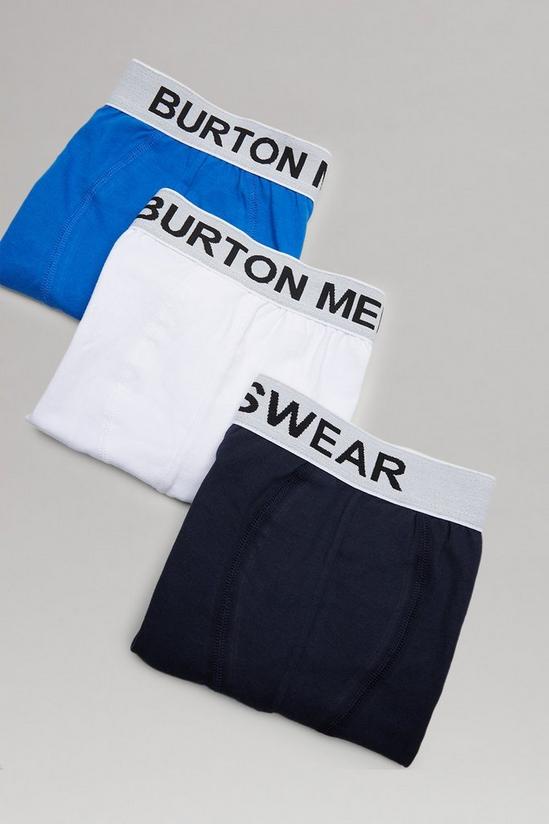 Burton 3 Pack Blue And Navy With Bright Waistband Trunks 3