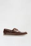 Burton Brown Leather Look Boat Shoes thumbnail 1