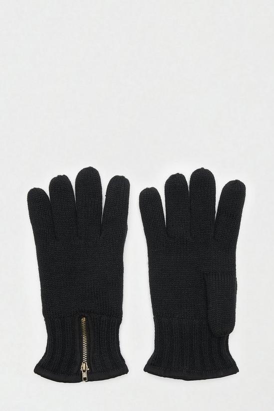 Burton Zip Detail Knitted Gloves 1