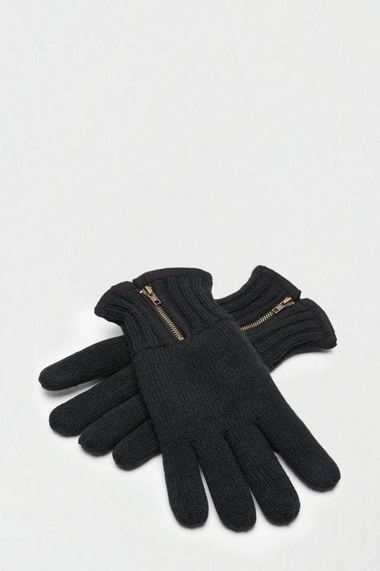 Burton Zip Detail Knitted Gloves 2