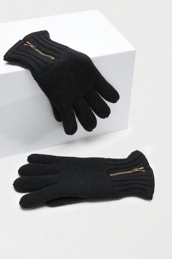 Burton Zip Detail Knitted Gloves 3