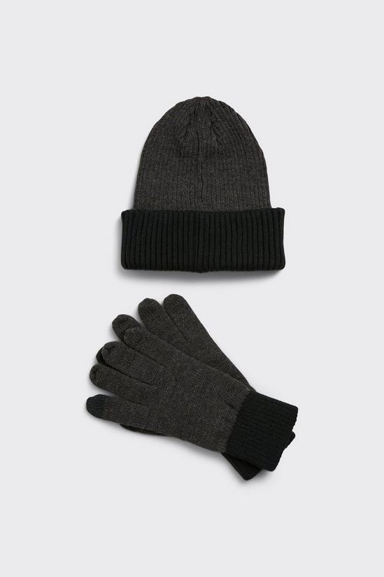 Burton Contrast Cuff Gloves And Beanie Set 1