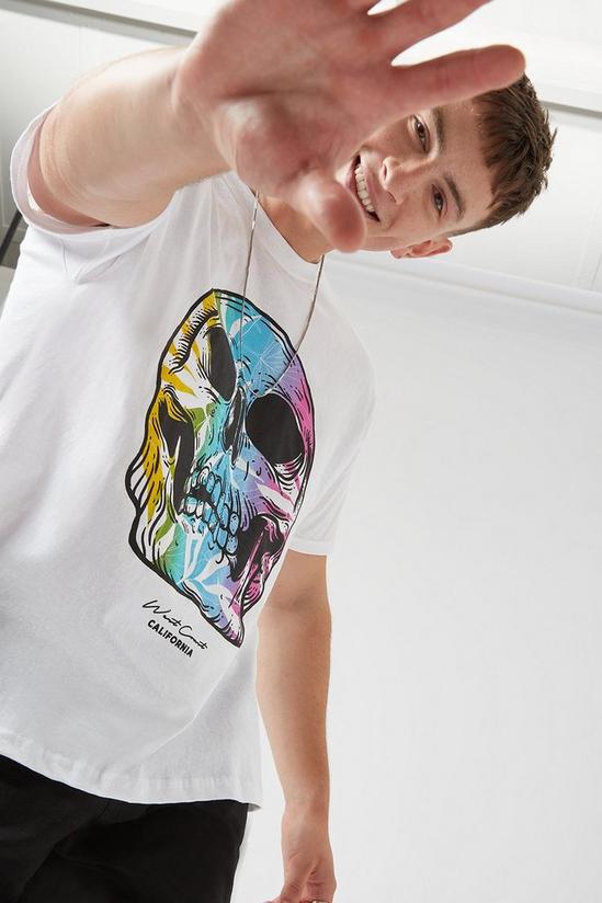 Burton White Multicoloured Skull Print T-shirt 1