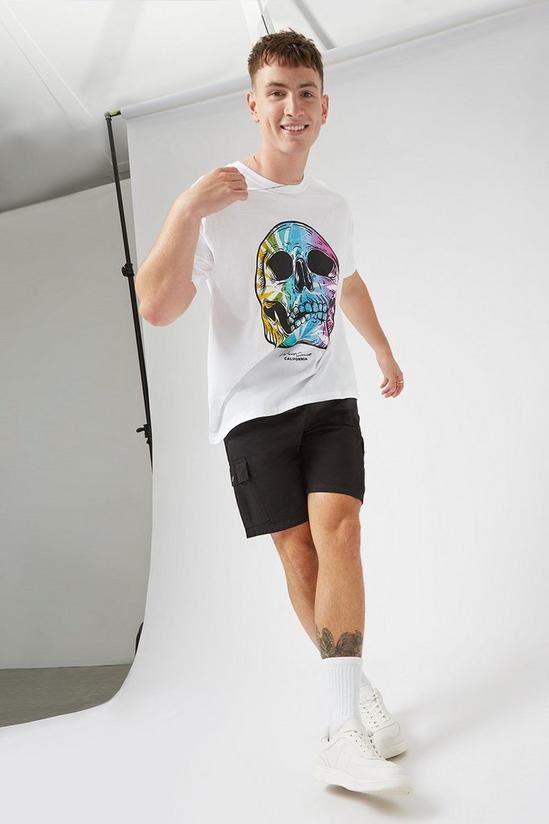 Burton White Multicoloured Skull Print T-shirt 2