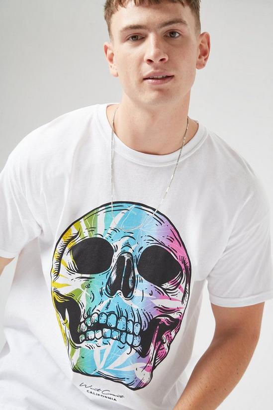 Burton White Multicoloured Skull Print T-shirt 4