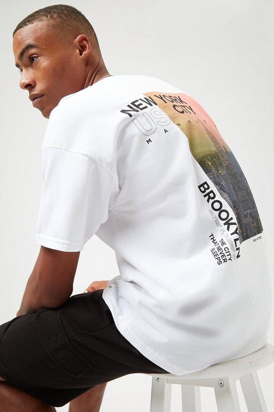 Burton White Brooklyn Front And Back Print T-shirt 1