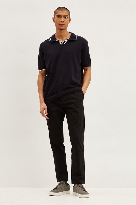 Burton Knitted Tipped Open Collar Polo Shirt 2