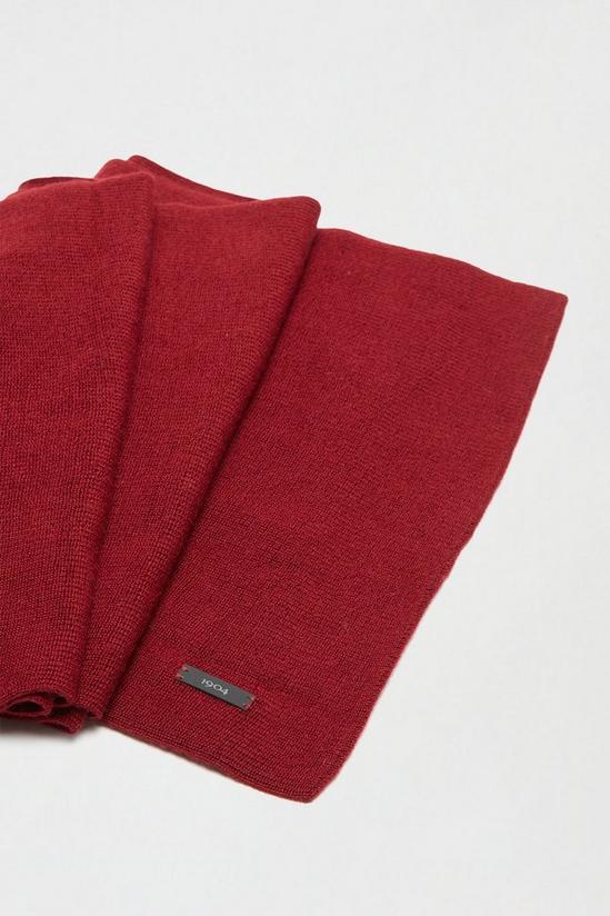 Burton 1904 Red Merino Blend Knitted Scarf 3