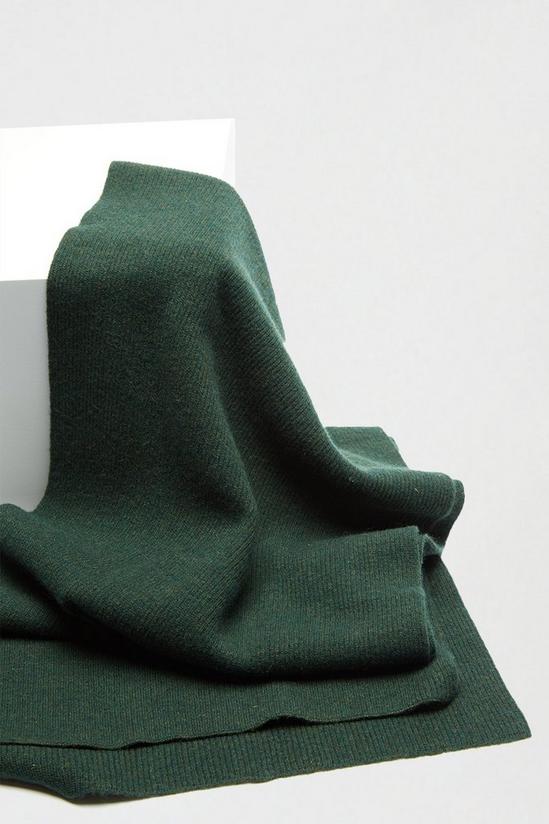 Burton 1904 Green Wool Blend Scarf With Cashmere 4