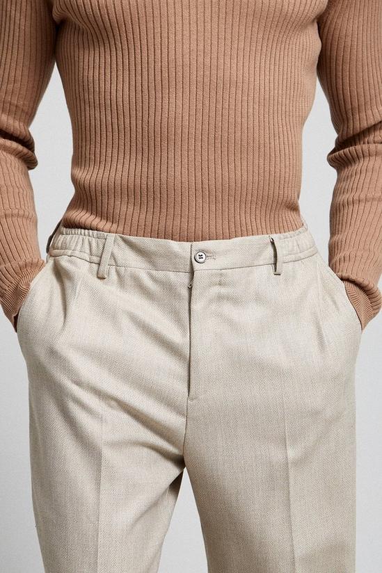 Burton Slim Fit Texture Elasticated Suit Trousers 4
