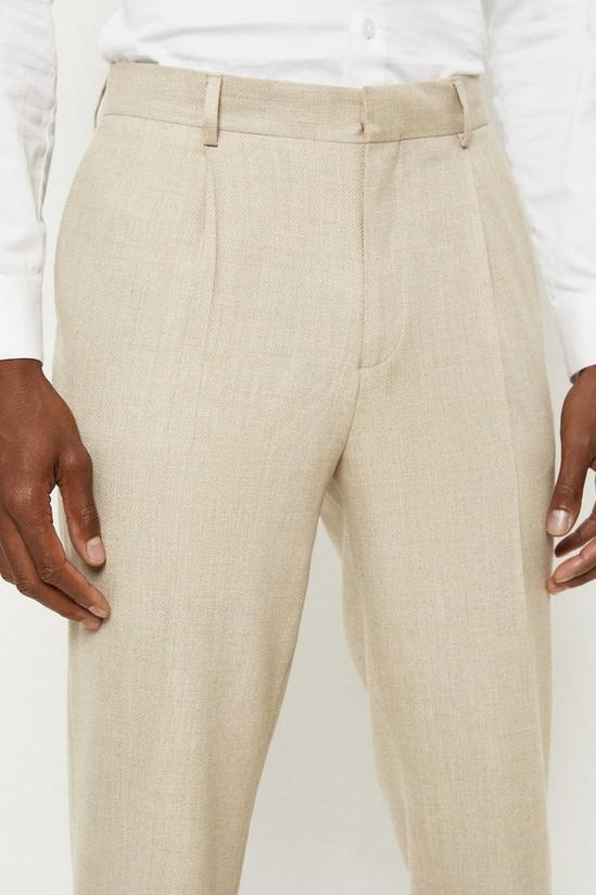 Burton Tapered Fit Texture Pleated Suit Trousers 4